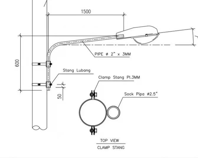 Detail Bracket PJU